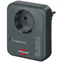 Adapter Brennenstuhl with 1 Socket 230V Protection Indicator and Overvoltage Protection up to 13.500A  Black