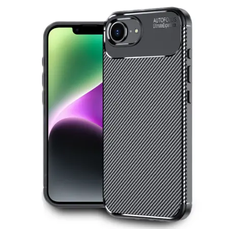 Case Ancus AutoFocus Carbon Fiber για Apple iPhone 16e iPhone 17e Black