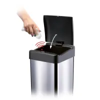 Stainless Steel Waste Bin with Photocell 40lt SENSOR Lamart LT8106 Silver/Black