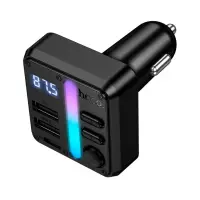 Bluetooth FM Transmitter Hoco E89 Libre 45W 2xUSB-A 1χUSB-C PD30W BT v5.4 with USB/SD Card Music Playback and Calls