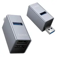Hub Hoco HB54 USB to 2xUSB2.0 and 1xUSB3.0 up to 5Gbps Metal Grey