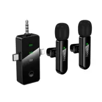Dual Microphones Wireless Hoco L20C Fair Lavalier USB-C AUX Lightning 2.4Ghz Range 15m Digital Noise Cancellation ENC 7h Usage