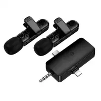 Dual Microphones Wireless Hoco L20C Fair Lavalier USB-C AUX Lightning 2.4Ghz Range 15m Digital Noise Cancellation ENC 7h Usage