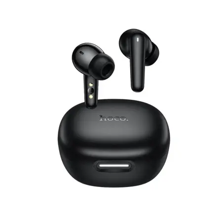 Wireless Hands Free Hoco EQ100 Intelligent TWS Dual Mic v5.4 500mAh 10h Talk Time  and AI Translation in 134 Languages and Built-in Phone Stand Black