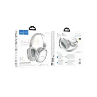 Wireless Stereo Headphones Hoco W73 Graceful HiFi Audio v6.0 400mAh 45h Talk Time AUX USB-C Silver
