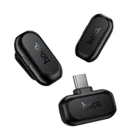 Wireless Microphone Set Hoco L26 Lavalier USB-C Smart AI Noise Reduction 400mAh 6hrs Playback Time Black