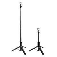 Selfie Stick Hoco K34 Spring and Tripod for Devices 4.5"-7.2" Extendable up to 1.36m with Remote Control and Lighting