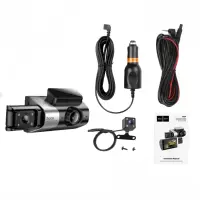 Windshield Cam Hoco DI64 Triumph 1080p Wifi Ultra Wide Angle Lens 170° 4" Display with 3 Cameras Simultaneous Recording