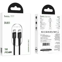 Cable HocoDU01 Novel USB-C to USB-C Fast Charging 60W 3A Black 1m