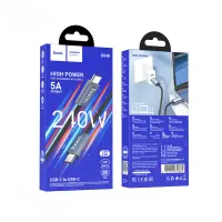 Cable Hoco. DU48 Times USB-C to USB-C 240W 5Α High Power Fast Charging Braided Black 1.8m