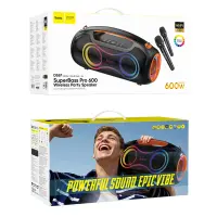 Wireless Speaker Hoco. DS67 Cool Hi-Fi v5.4 6000mAh 600W AUX MicroSD USB with 2 Microphones and RGB Lighting IPX5