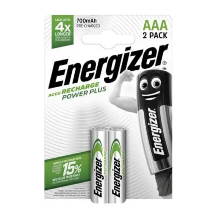 Rechargeable Battery Energizer ACCU Recharge Power Plus 700 mAh size AAA 1.2V Pcs 2