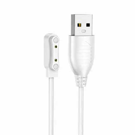 Charger Compatible with Hoco Y18 and Maxcom FW59 Smartwatch White Magnet Distance: 18mm Contact Distance: 0.8mm