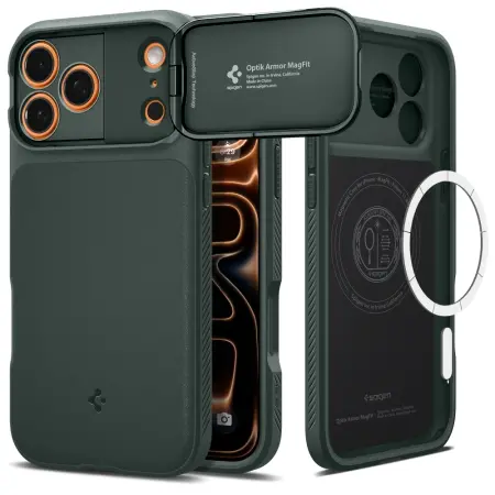 Case Spigen Optik Armor Magsafe for Apple iPhone 17 Pro Max Abyss Green